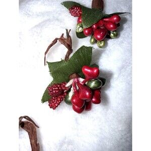 Christmas berries  grapes floral decor lot of 12 miniatures